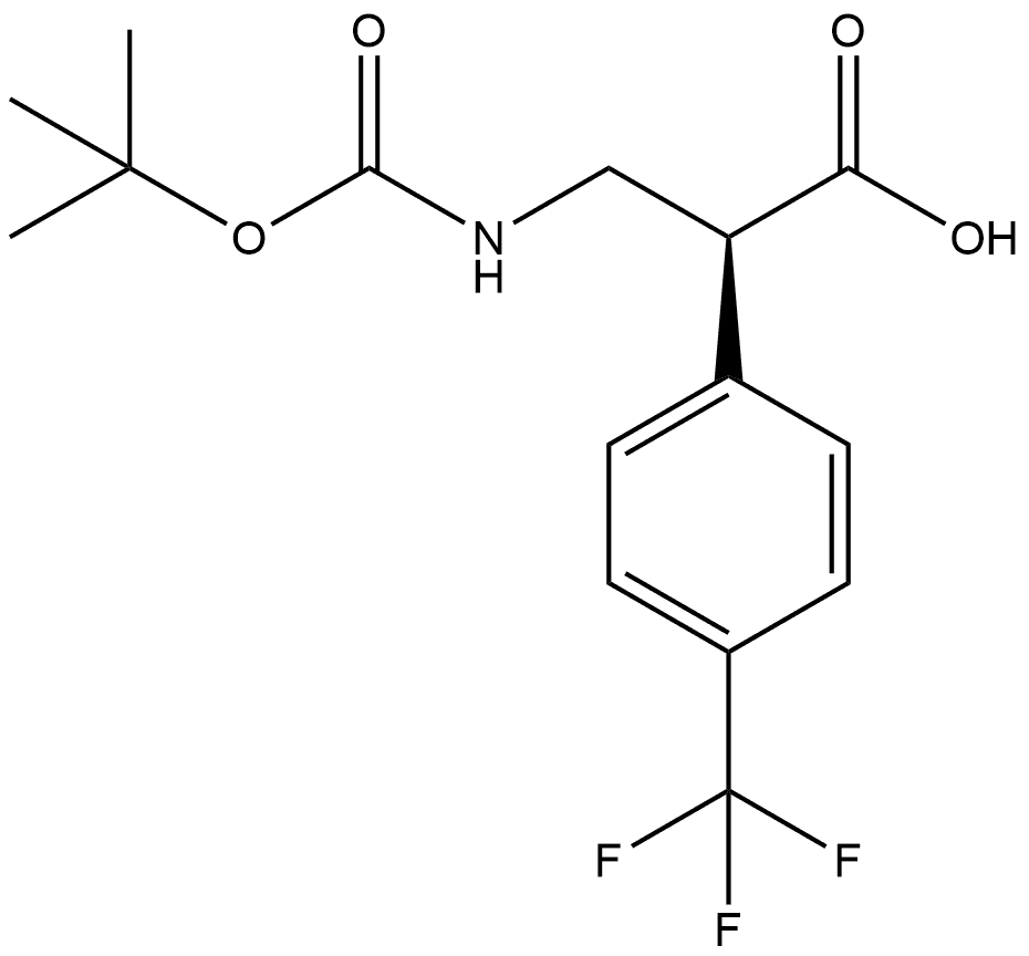 (αS)-α-[[[(1,1-Dimethylethoxy)carbonyl]amino]methyl]-4-(trifluoromethyl)benzeneacetic acid Struktur