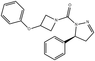 Methanone, [(5S)-4,5-dihydro-5-phenyl-1H-pyrazol-1-yl](3-phenoxy-1-azetidinyl)- Struktur