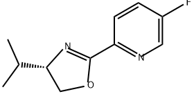 Pyridine, 2-[(4S)-4,5-dihydro-4-(1-methylethyl)-2-oxazolyl]-5-fluoro- Struktur