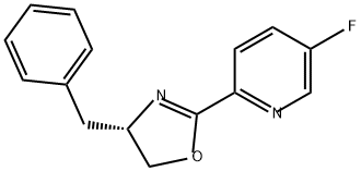 Pyridine, 2-[(4S)-4,5-dihydro-4-(phenylmethyl)-2-oxazolyl]-5-fluoro- Struktur