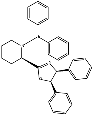 (4S,5R)-2-((R)-1-(Diphenylphosphanyl)piperidin-2-yl)-4,5-diphenyl-4,5-dihydrooxazole Struktur