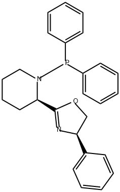 Piperidine, 2-[(4R)-4,5-dihydro-4-phenyl-2-oxazolyl]-1-(diphenylphosphino)-, (2R)- Struktur