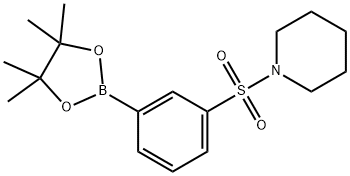 Piperidine, 1-[[3-(4,4,5,5-tetramethyl-1,3,2-dioxaborolan-2-yl)phenyl]sulfonyl]- Struktur