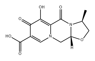 Oxazolo[3,2-a]pyrido[1,2-d]pyrazine-8-carboxylic acid, 2,3,5,7,11,11a-hexahydro-6-hydroxy-3-methyl-5,7-dioxo-, (3S,11aR)- Struktur