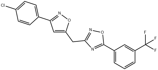 1,2,4-Oxadiazole, 3-[[3-(4-chlorophenyl)-5-isoxazolyl]methyl]-5-[3-(trifluoromethyl)phenyl]- Struktur