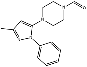 4-(3-Methyl-1-phenyl-1H-pyrazol-5-yl)-1-piperazinecarboxaldehyde Struktur