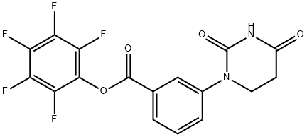 Benzoic acid, 3-(tetrahydro-2,4-dioxo-1(2H)-pyrimidinyl)-, 2,3,4,5,6-pentafluorophenyl ester Struktur