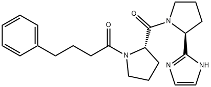 1-Butanone, 1-[(2S)-2-[[(2S)-2-(1H-imidazol-2-yl)-1-pyrrolidinyl]carbonyl]-1-pyrrolidinyl]-4-phenyl- Struktur