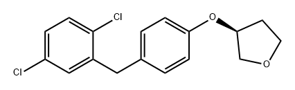 Furan, 3-[4-[(2,5-dichlorophenyl)methyl]phenoxy]tetrahydro-, (3S)- Struktur