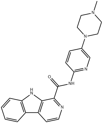 9H-Pyrido[3,4-b]indole-1-carboxamide, N-[5-(4-methyl-1-piperazinyl)-2-pyridinyl]- Struktur