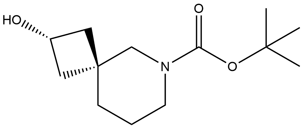 6-Azaspiro[3.5]nonane-6-carboxylic acid, 2-hydroxy-, 1,1-dimethylethyl ester, trans- Struktur