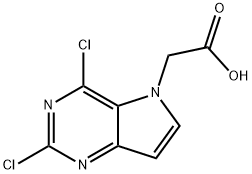 5H-Pyrrolo[3,2-d]pyrimidine-5-acetic acid, 2,4-dichloro- Struktur