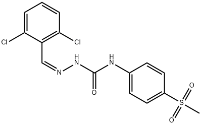 (2Z)-2-[(2,6-Dichlorophenyl)methylene]-N-[4-(methylsulfonyl)phenyl]hydrazinecarboxamide Struktur