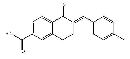 2-Naphthalenecarboxylic acid, 5,6,7,8-tetrahydro-6-[(4-methylphenyl)methylene]-5-oxo-, (6E)- Struktur