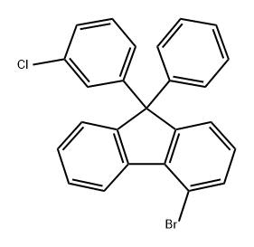 9H-Fluorene, 4-bromo-9-(3-chlorophenyl)-9-phenyl- Struktur