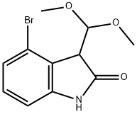 2H-Indol-2-one, 4-bromo-3-(dimethoxymethyl)-1,3-dihydro- Struktur