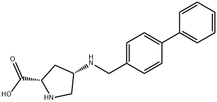 L-Proline, 4-[([1,1'-biphenyl]-4-ylmethyl)amino]-, (4S)- Struktur