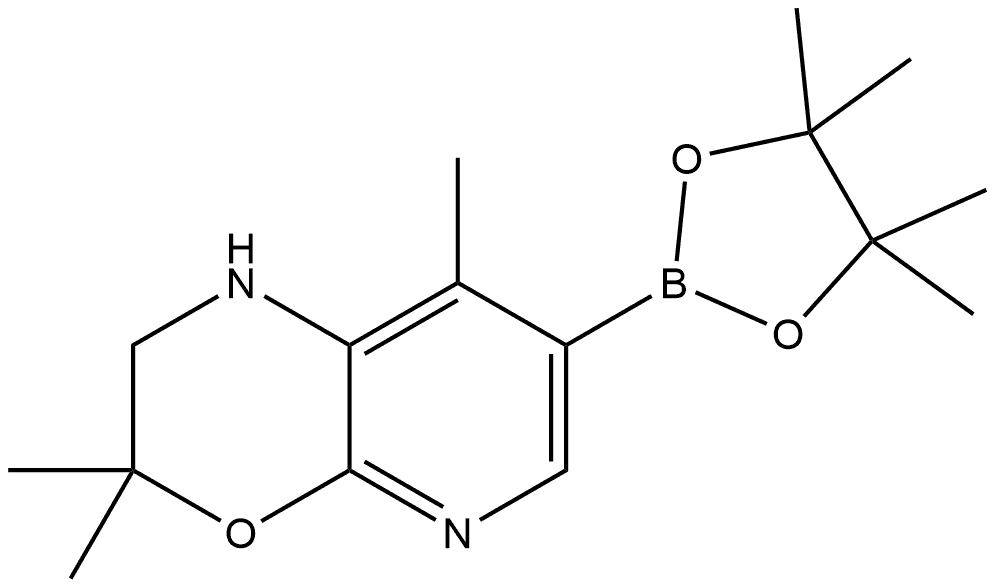 3,3,8-trimethyl-7-(4,4,5,5-tetramethyl-1,3,2-dioxaborolan-2-yl)-2,3-dihydro-1H-pyrido[2,3-b][1,4]oxazine Struktur