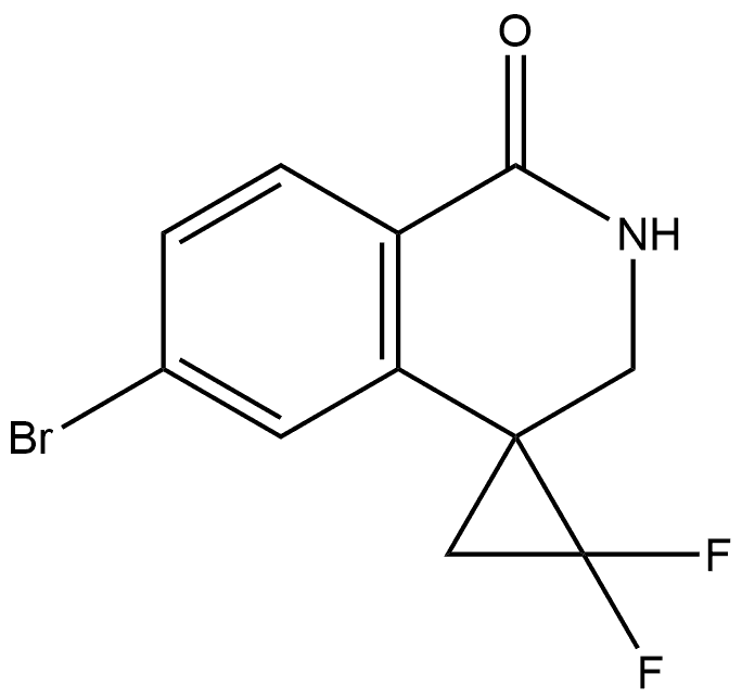 6′-Bromo-2,2-difluoro-2′,3′-dihydrospiro[cyclopropane-1,4′(1′H)-isoquinolin]-1′-one Struktur