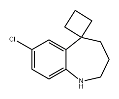 Spiro[5H-1-benzazepine-5,1'-cyclobutane], 7-chloro-1,2,3,4-tetrahydro- Struktur