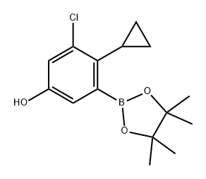 Phenol, 3-chloro-4-cyclopropyl-5-(4,4,5,5-tetramethyl-1,3,2-dioxaborolan-2-yl)- Struktur