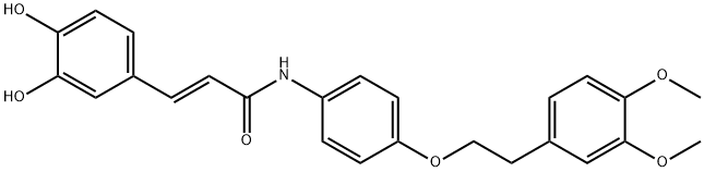 (E)-3-(3,4-dihydroxyphenyl)-N-(4-(3,4-dimethoxyphenethoxy)phenyl)acrylamide Struktur