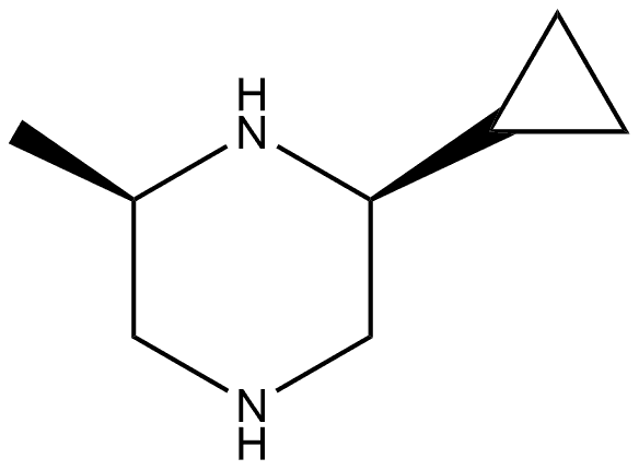 (2S,6R)-2-cyclopropyl-6-methyl-piperazine Struktur