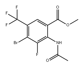 Benzoic acid, 2-(acetylamino)-4-bromo-3-fluoro-5-(trifluoromethyl)-, methyl ester Structure