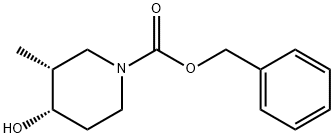 Phenylmethyl (3R,4S)-4-hydroxy-3-methyl-1-piperidinecarboxylate Struktur