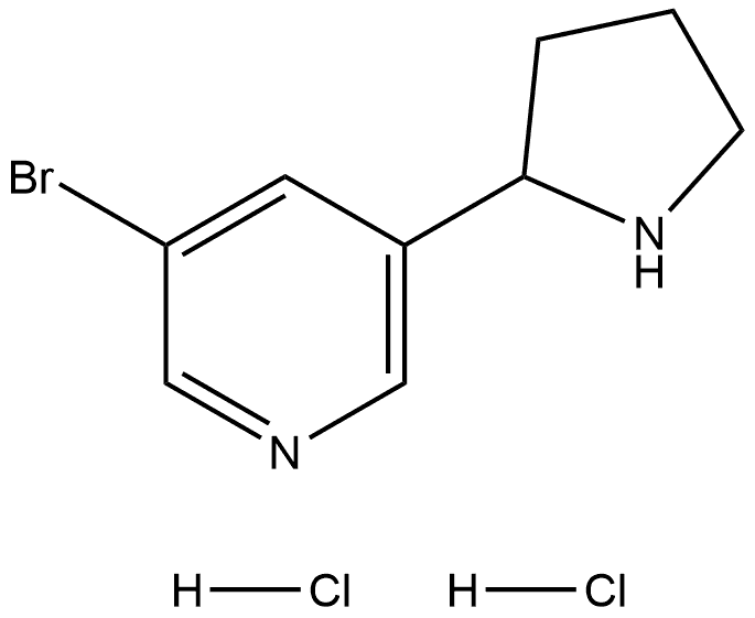 3-Bromo-5-pyrrolidin-2-yl-pyridine dihydrochloride Struktur