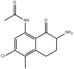 Acetamide, N-(7-amino-3-chloro-5,6,7,8-tetrahydro-4-methyl-8-oxo-1-naphthalenyl)- Struktur