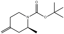 1-Piperidinecarboxylic acid, 2-methyl-4-methylene-, 1,1-dimethylethyl ester, (2S)- Struktur