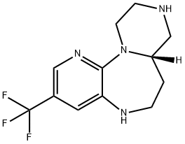 Pyrazino[1,2-d]pyrido[3,2-b][1,4]diazepine, 5,6,7,7a,8,9,10,11-octahydro-3-(trifluoromethyl)-, (7aS)- Struktur