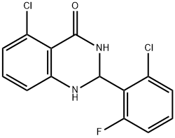 4(1H)-Quinazolinone, 5-chloro-2-(2-chloro-6-fluorophenyl)-2,3-dihydro- Struktur