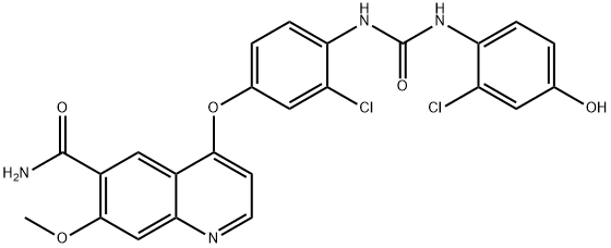 6-Quinolinecarboxamide, 4-[3-chloro-4-[[[(2-chloro-4-hydroxyphenyl)amino]carbonyl]amino]phenoxy]-7-methoxy- Struktur