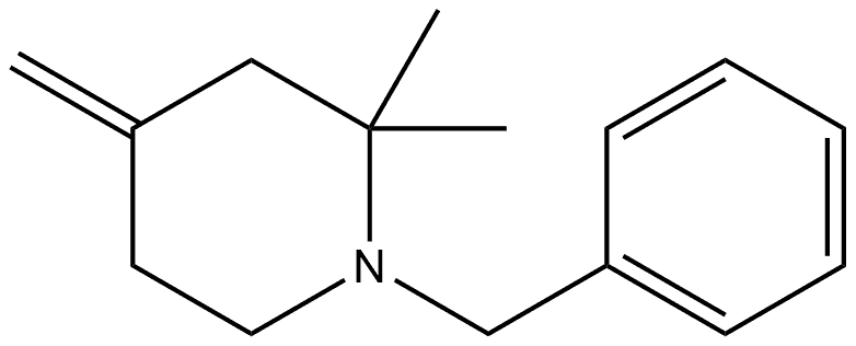 1-benzyl-2,2-dimethyl-4-methylene-piperidine Struktur