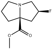 methyl (2S,7aS)-2-fluorotetrahydro-1H-pyrrolizine-7a(5H)-carboxylate Struktur