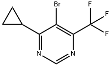 Pyrimidine, 5-bromo-4-cyclopropyl-6-(trifluoromethyl)- Struktur