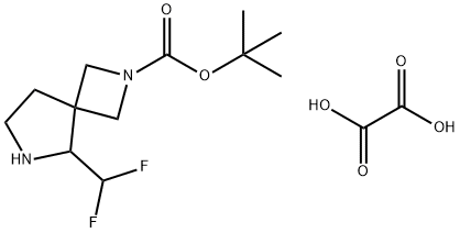 2,6-Diazaspiro[3.4]octane-2-carboxylic acid, 5-(difluoromethyl)-, 1,1-dimethylethyl ester, ethanedioate (1:1) Struktur