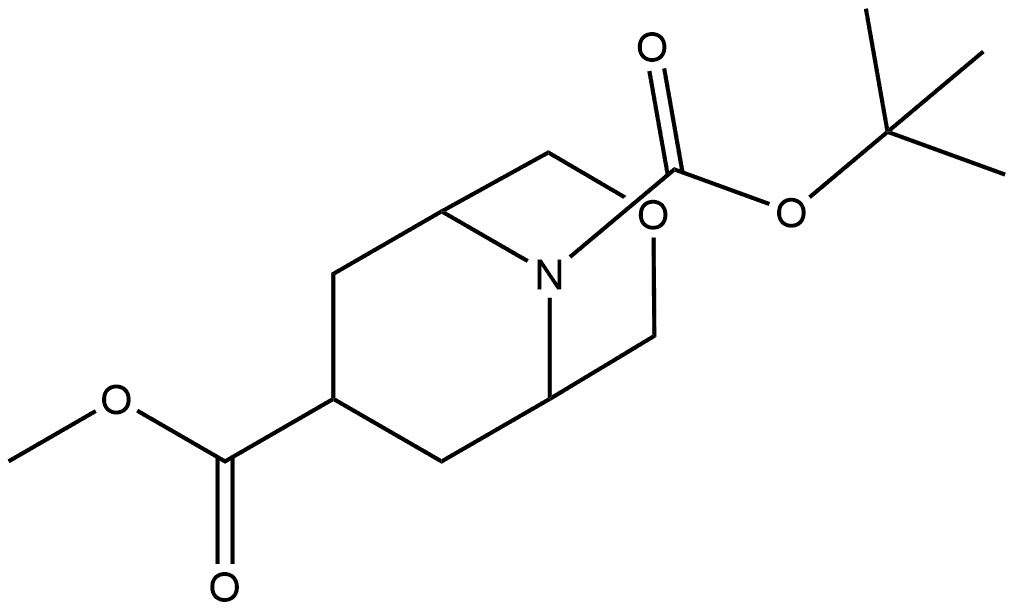 3-Oxa-9-azabicyclo[3.3.1]nonane-7,9-dicarboxylic acid, 9-(1,1-dimethylethyl) 7-methyl ester, (7-endo)- Struktur