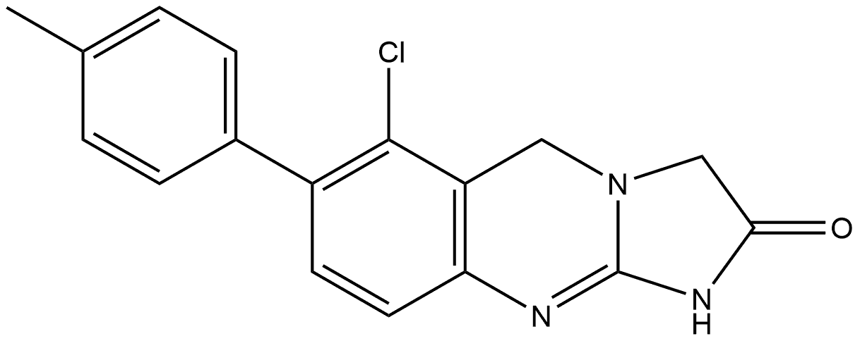 6-Chloro-1,5-dihydro-7-(4-methylphenyl)imidazo[2,1-b]quinazolin-2(3H)-one Struktur