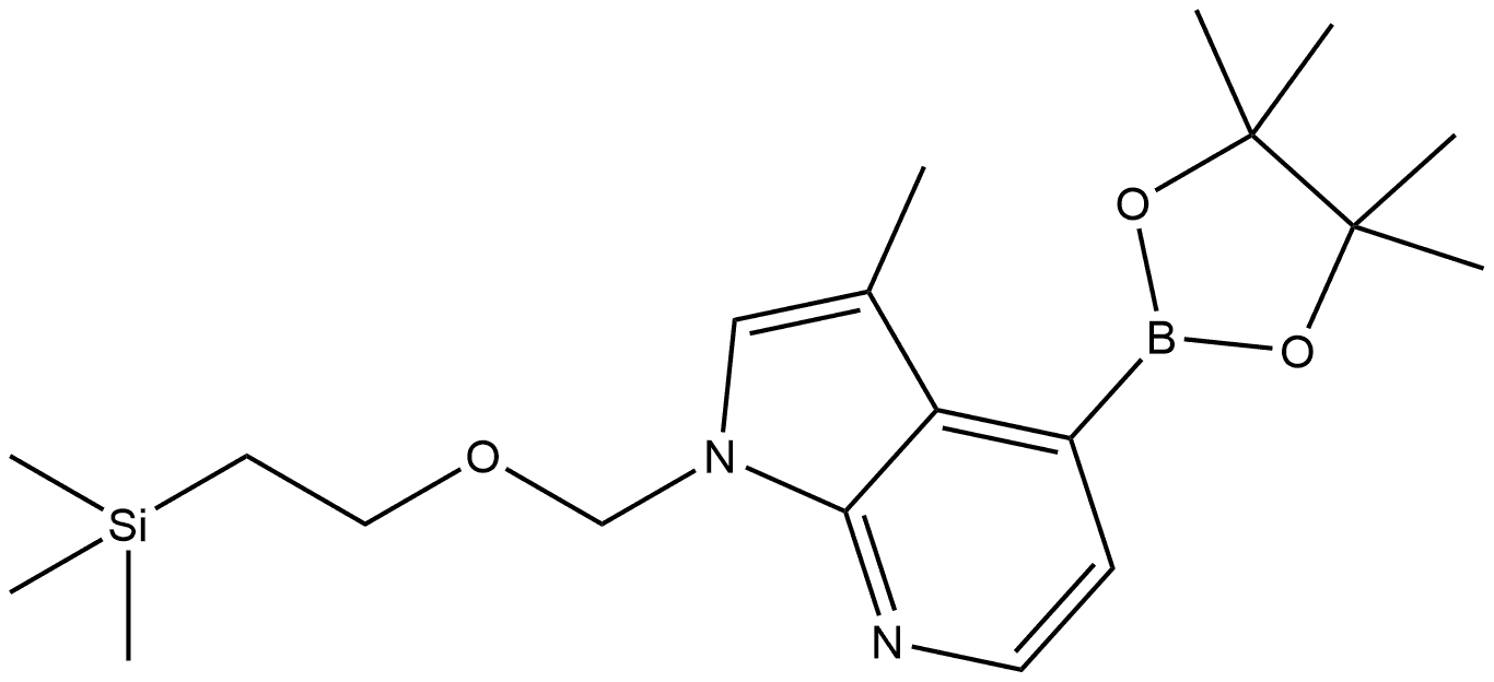 3-Methyl-4-(4,4,5,5-tetramethyl-1,3,2-dioxaborolan-2-yl)-1-[[2-(trimethylsilyl)ethoxy]methyl]-1H-pyrrolo[2,3-b]pyridine Struktur