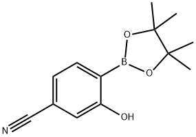 Benzonitrile, 3-hydroxy-4-(4,4,5,5-tetramethyl-1,3,2-dioxaborolan-2-yl)- Struktur