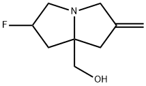 1H-Pyrrolizine-7a(5H)-methanol, 2-fluorotetrahydro-6-methylene- Struktur