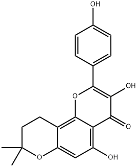 4H,8H-Benzo[1,2-b:3,4-b']dipyran-4-one, 9,10-dihydro-3,5-dihydroxy-2-(4-hydroxyphenyl)-8,8-dimethyl- (9CI) Struktur