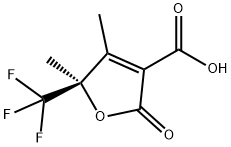 3-Furancarboxylic acid, 2,5-dihydro-4,5-dimethyl-2-oxo-5-(trifluoromethyl)-, (5R)- Structure