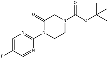 1,1-Dimethylethyl 4-(5-fluoro-2-pyrimidinyl)-3-oxo-1-piperazinecarboxylate Struktur