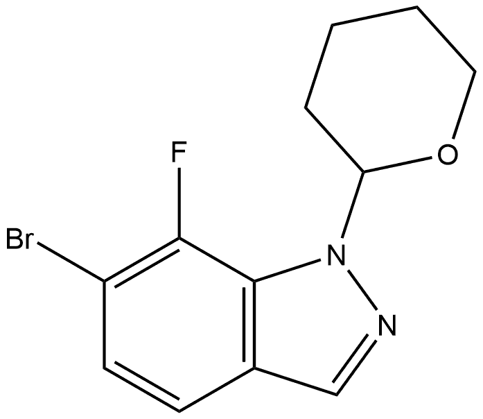 6-Bromo-7-fluoro-1-(tetrahydro-2H-pyran-2-yl)-1H-indazole Struktur