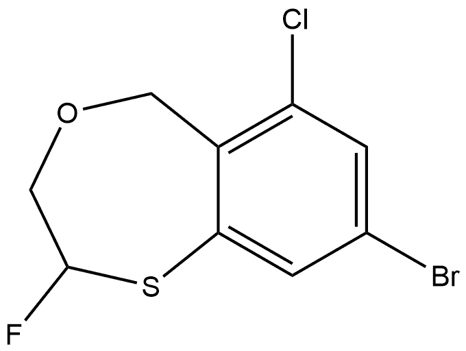 8-bromo-6-chloro-2-fluoro-3,5-dihydro-2H-4,1-benzoxathiepine Struktur