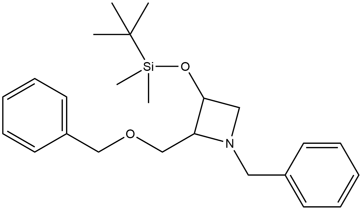 1-benzyl-2-(benzyloxymethyl)azetidin-3-yl]oxy-tert-butyl-dimethyl-silane Struktur